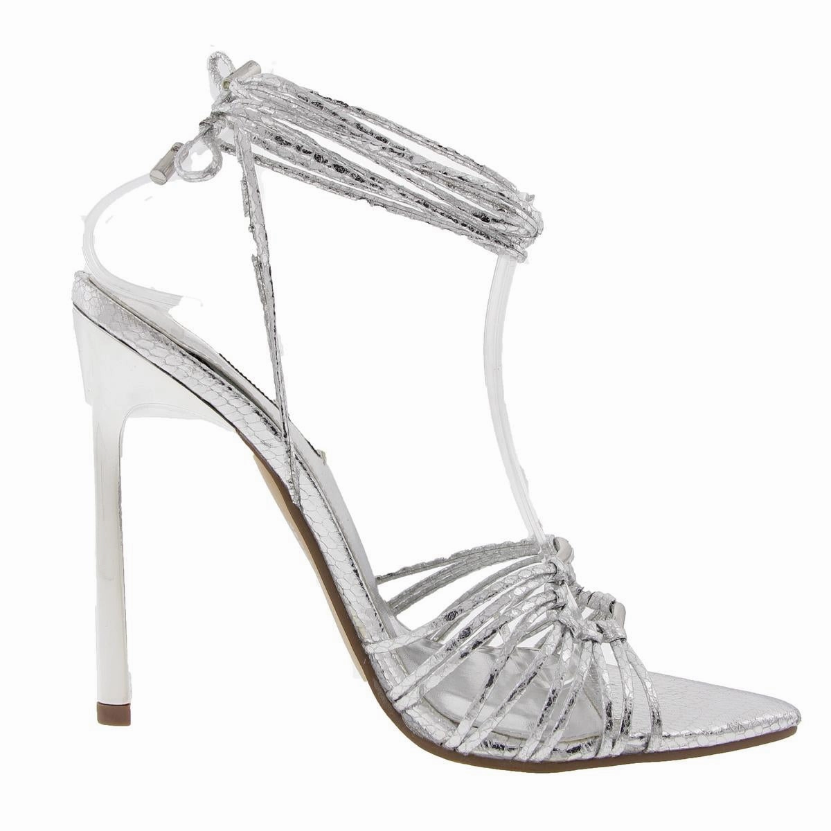 Zaya Womens Embossed Faux Leather Heels